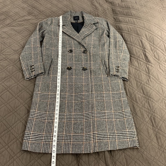 Forever 21 NWOT Plaid Double Breasted Wool-blend Long Coat size M - Picture 17 of 17